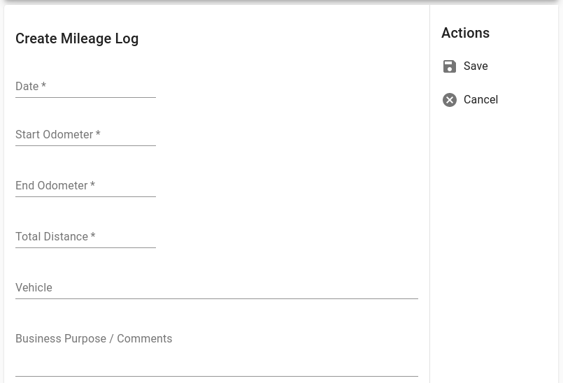 Create Mileage Log