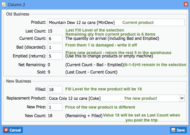Trip Results - Change Product
