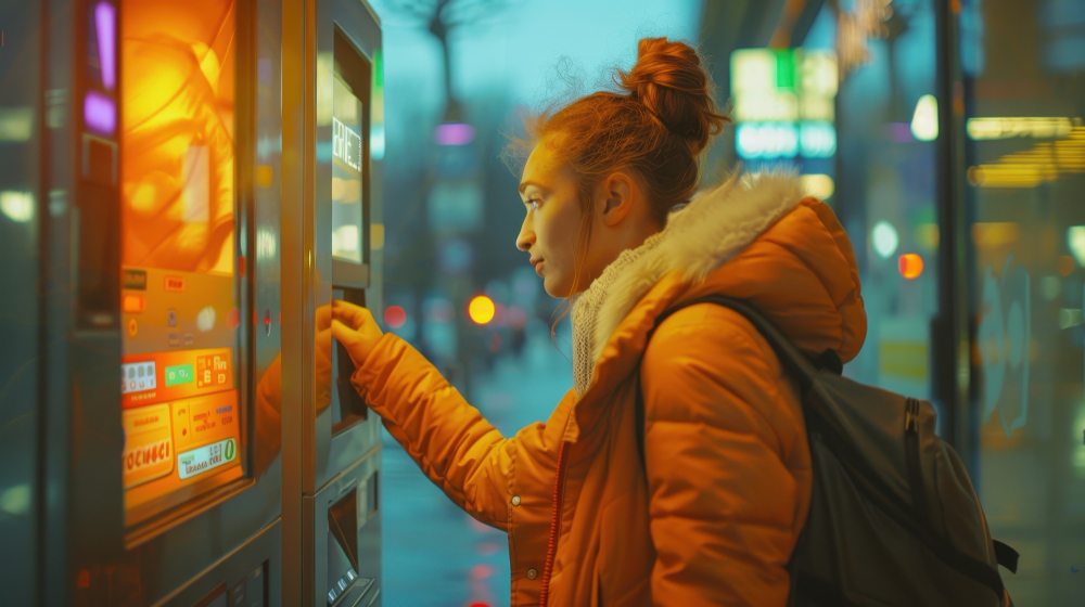 woman-interacting-with-a-vending-machine